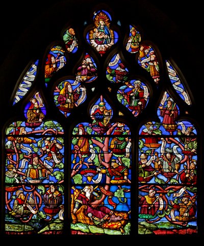 Window depicting Tree of Jesse by French School